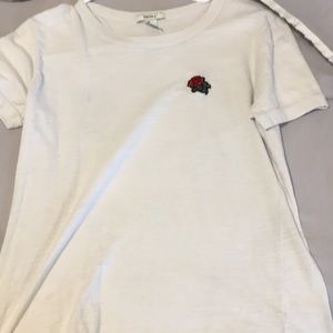 White tee rose shirt